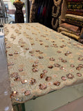 Tulle warda motifs vert deau