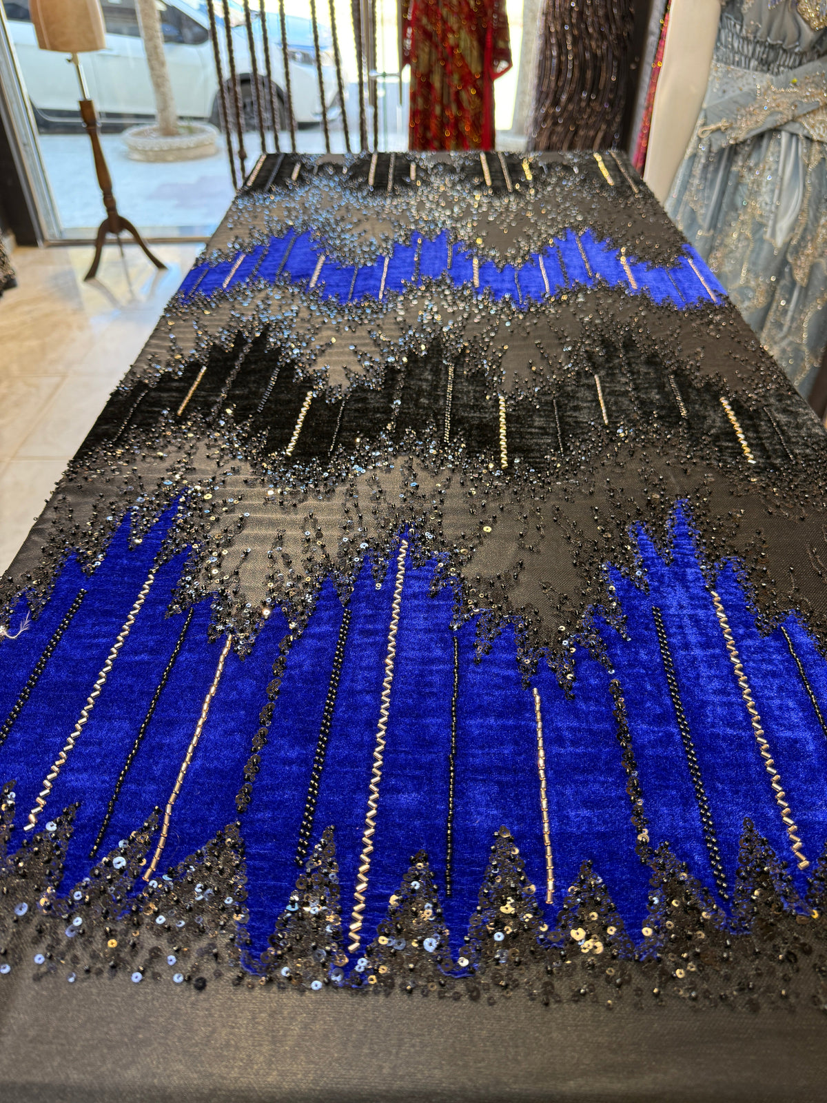 Tulle avec velour Chic Blue Roi